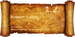 Kemmer Lajos névjegykártya
